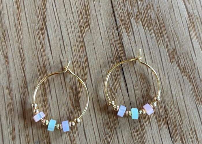 Schmuck, Ohrringe, Gold, Creolen, Handmade